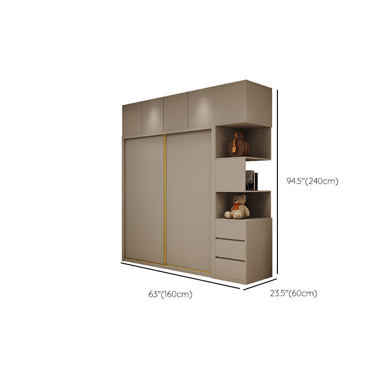 Contemporary Wardrobe Armoire Engineered Wood Wardrobe Cabinet
