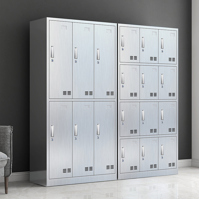 Modern Chrome Storage Cabinet for Bathroom Metal Cabinet with Hinged Doors Clearhalo 'Armoires & Wardrobes' 'armoires_wardrobes' 'Bedroom Furniture' 'furn' 'furn_armoires_wardrobes' 'Furniture' 6723014