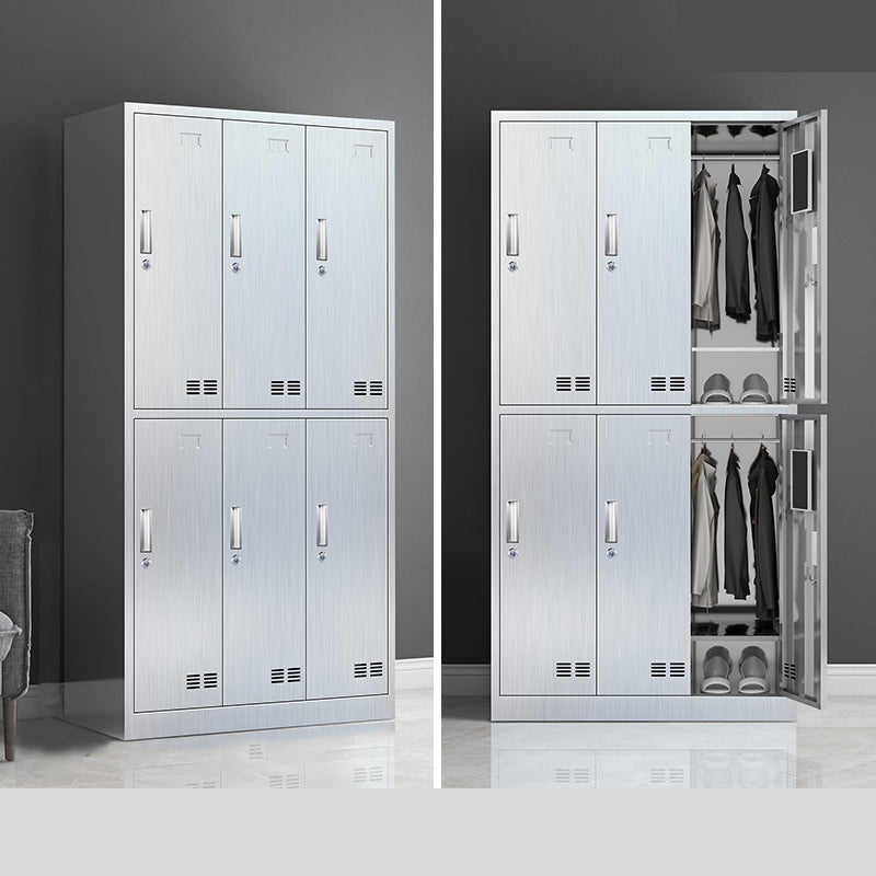 Modern Chrome Storage Cabinet for Bathroom Metal Cabinet with Hinged Doors 6 Clearhalo 'Armoires & Wardrobes' 'armoires_wardrobes' 'Bedroom Furniture' 'furn' 'furn_armoires_wardrobes' 'Furniture' 6723020