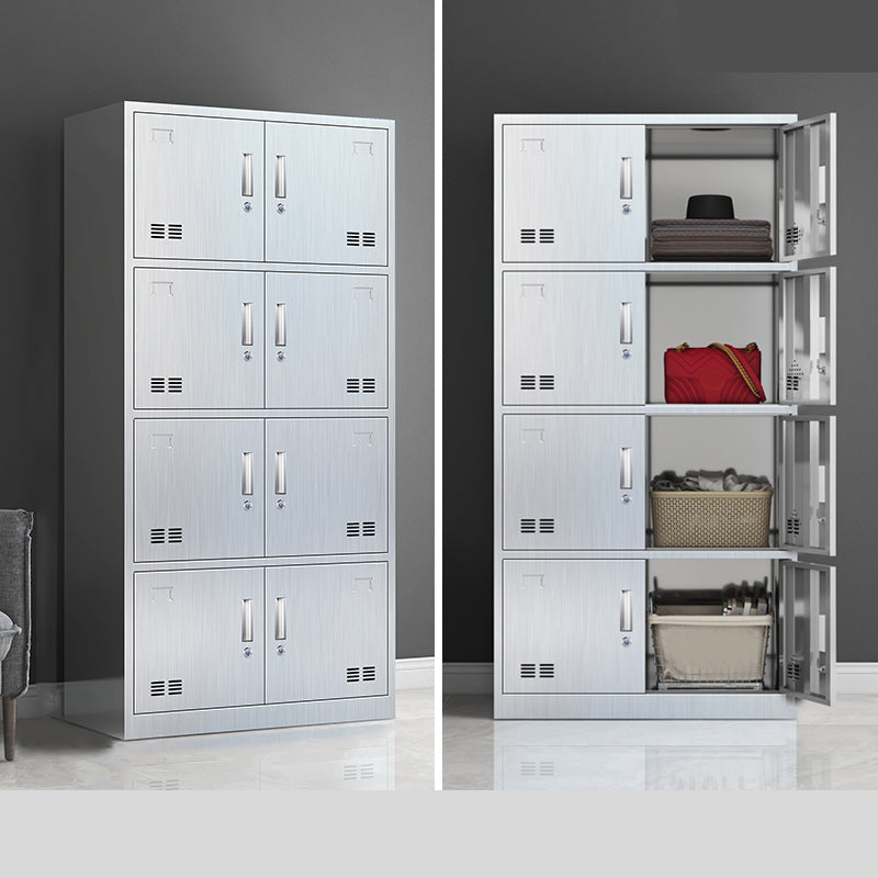 Modern Chrome Storage Cabinet for Bathroom Metal Cabinet with Hinged Doors 8 Clearhalo 'Armoires & Wardrobes' 'armoires_wardrobes' 'Bedroom Furniture' 'furn' 'furn_armoires_wardrobes' 'Furniture' 6723022