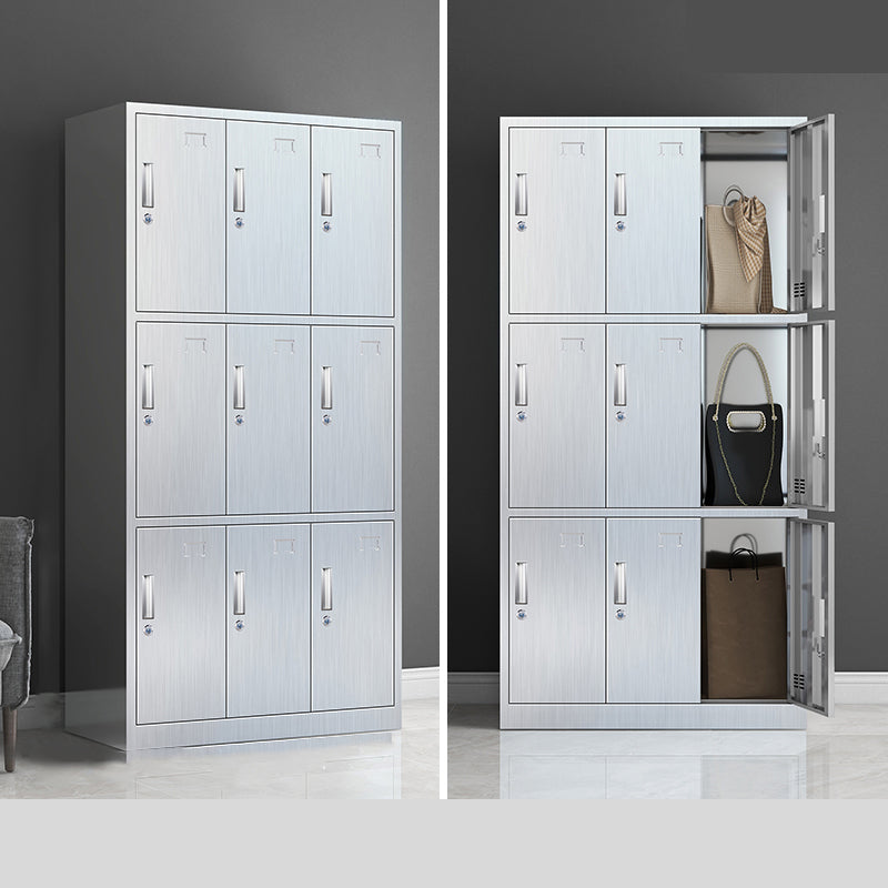 Modern Chrome Storage Cabinet for Bathroom Metal Cabinet with Hinged Doors 9 Clearhalo 'Armoires & Wardrobes' 'armoires_wardrobes' 'Bedroom Furniture' 'furn' 'furn_armoires_wardrobes' 'Furniture' 6723024