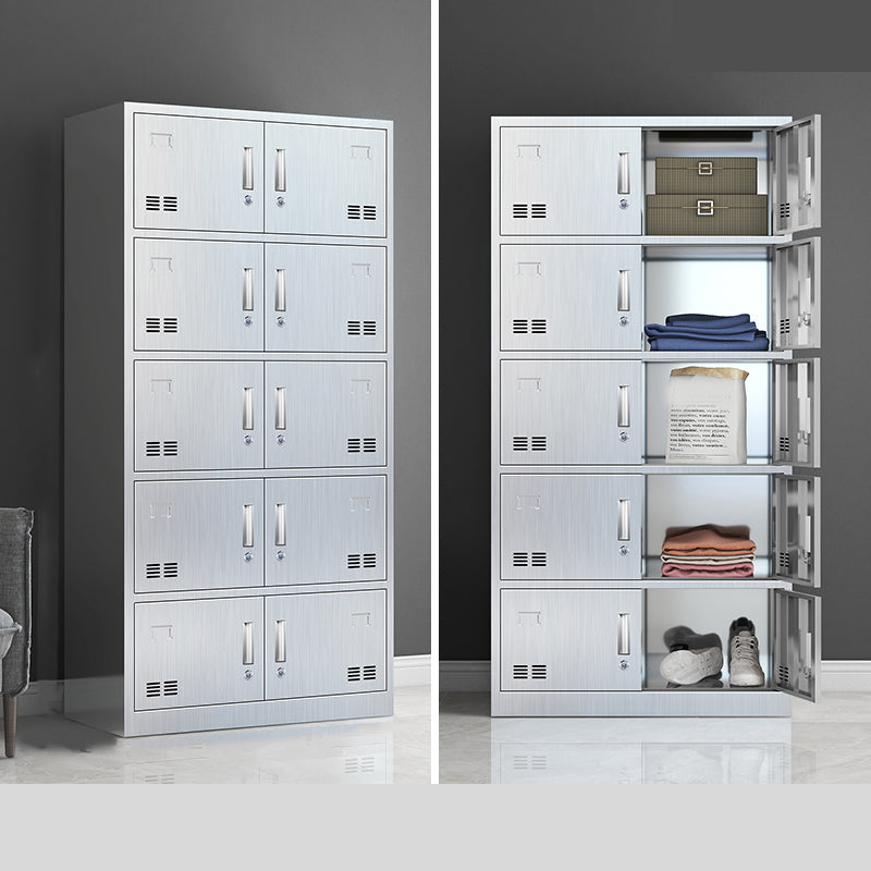 Modern Chrome Storage Cabinet for Bathroom Metal Cabinet with Hinged Doors 10 Clearhalo 'Armoires & Wardrobes' 'armoires_wardrobes' 'Bedroom Furniture' 'furn' 'furn_armoires_wardrobes' 'Furniture' 6723026