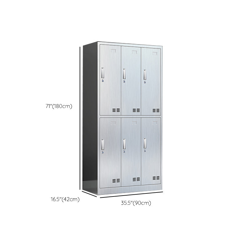 Modern Chrome Storage Cabinet for Bathroom Metal Cabinet with Hinged Doors Clearhalo 'Armoires & Wardrobes' 'armoires_wardrobes' 'Bedroom Furniture' 'furn' 'furn_armoires_wardrobes' 'Furniture' 6723034
