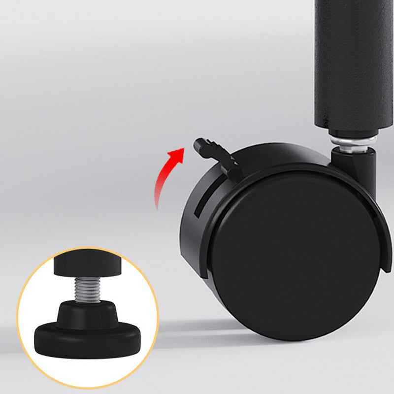 モダンなダイニングルーム準備テーブルロッキングホイール付きブラックキッチントロリー