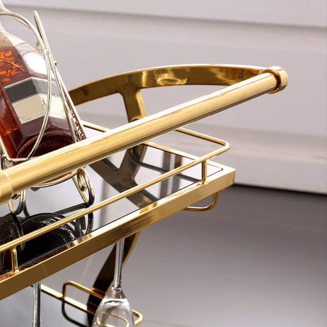 Modern Metal Prep Table with Wine Rack Home Dining Prep Table