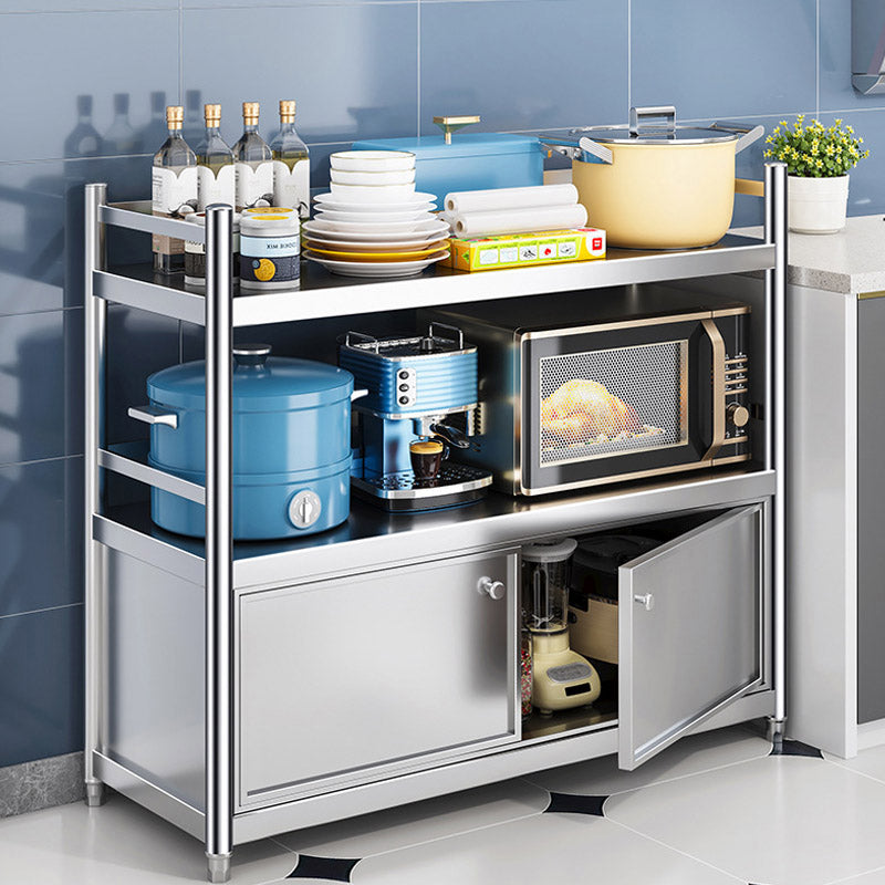 Mesa de preparación de acero inoxidable Carreto de cocina Carreting en plata