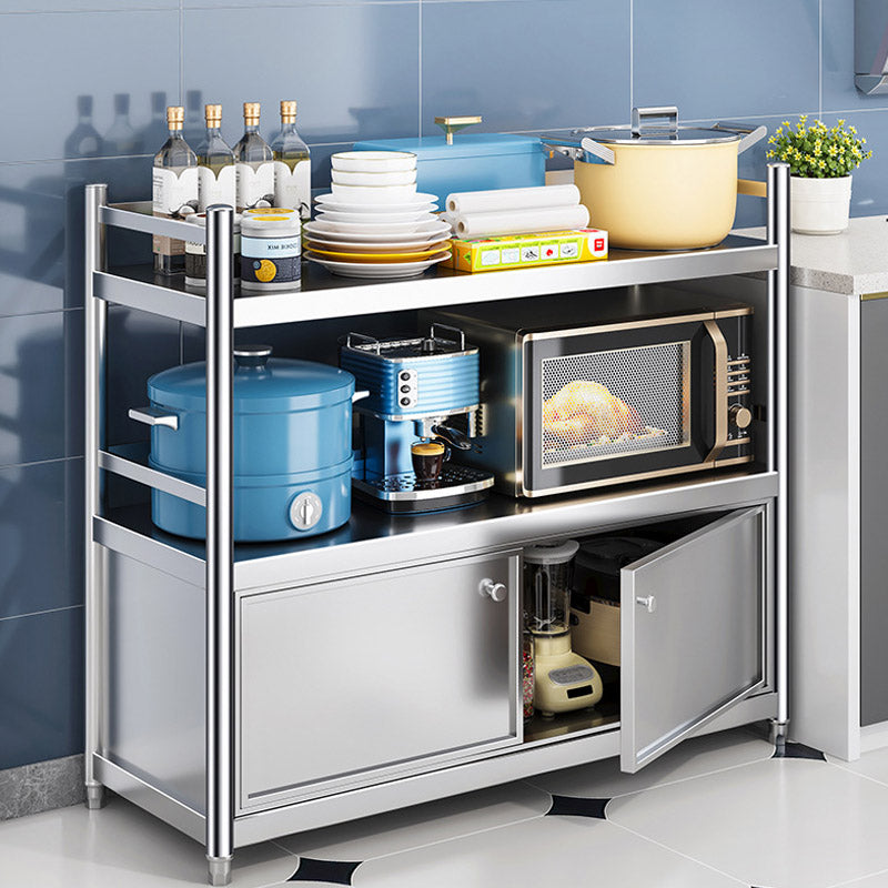 Mesa de preparación de acero inoxidable Carreto de cocina Carreting en plata