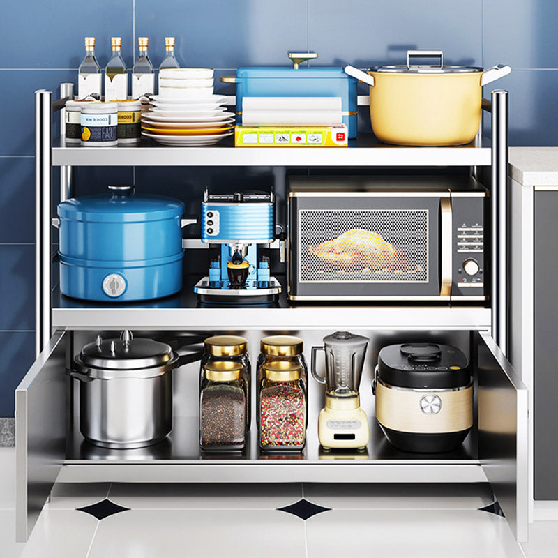 Mesa de preparación de acero inoxidable Carreto de cocina Carreting en plata