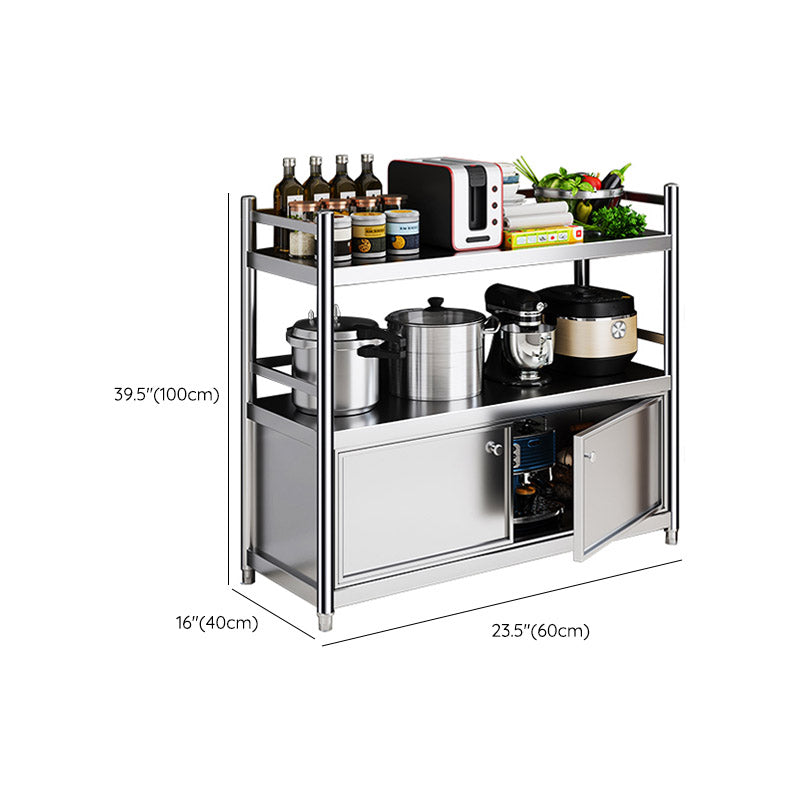 Mesa de preparación de acero inoxidable Carreto de cocina Carreting en plata