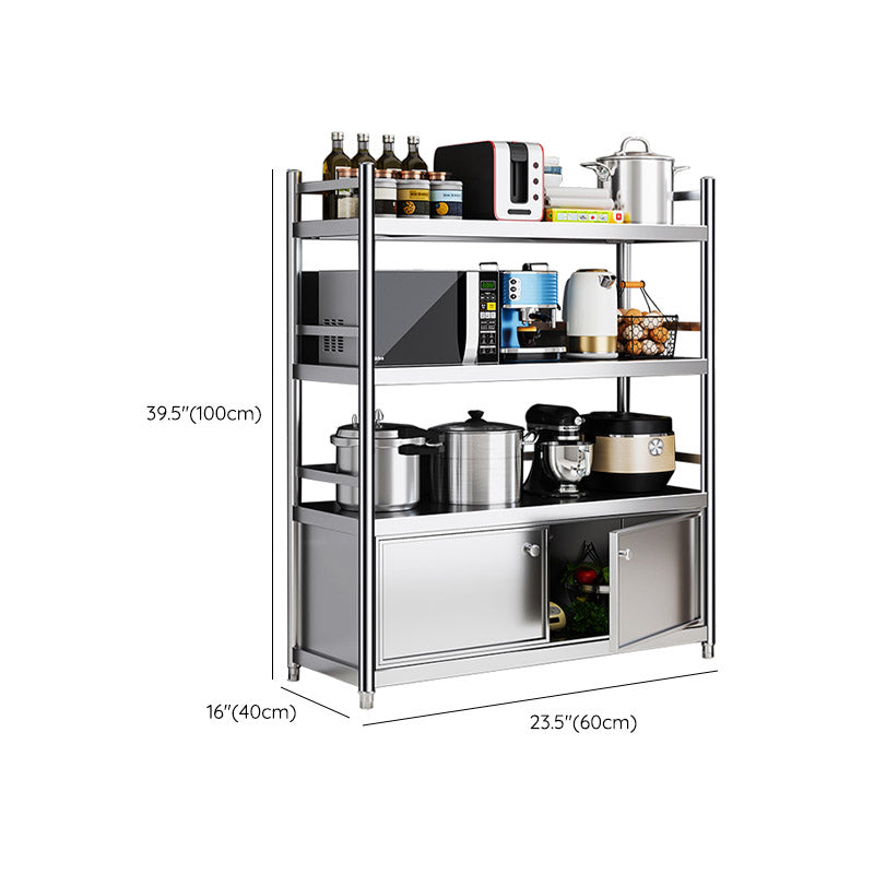Mesa de preparación de acero inoxidable Carreto de cocina Carreting en plata