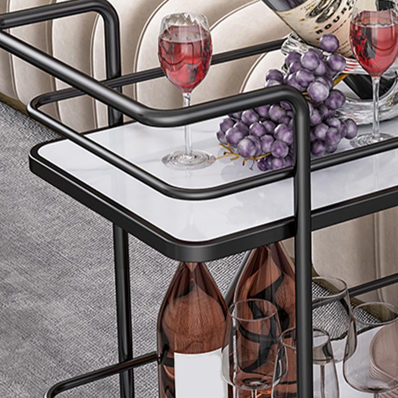 Scaffali aperti in marmo Preparazione tavolo da pranzo rettangolare carrello da cucina