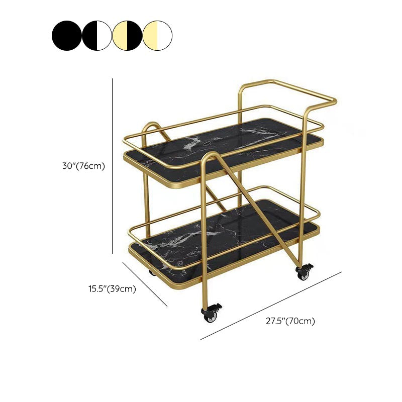 Scaffali aperti in marmo Preparazione tavolo da pranzo rettangolare carrello da cucina