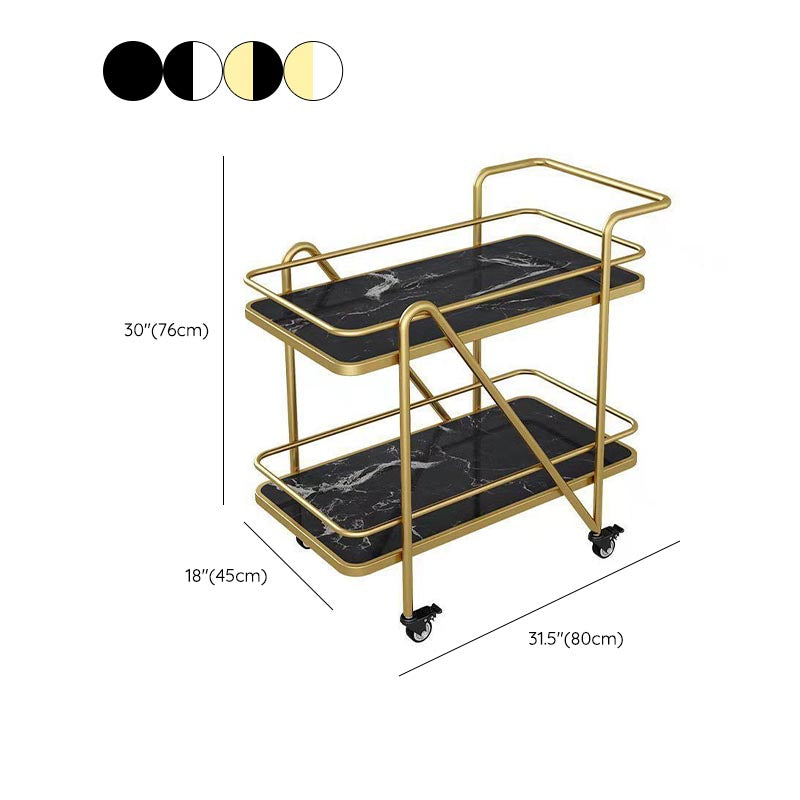 Scaffali aperti in marmo Preparazione tavolo da pranzo rettangolare carrello da cucina