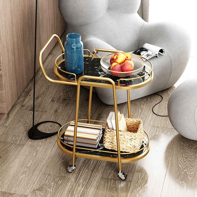 Tavolo da preparazione sala da pranzo in gambe oro carrello da cucina con ruote