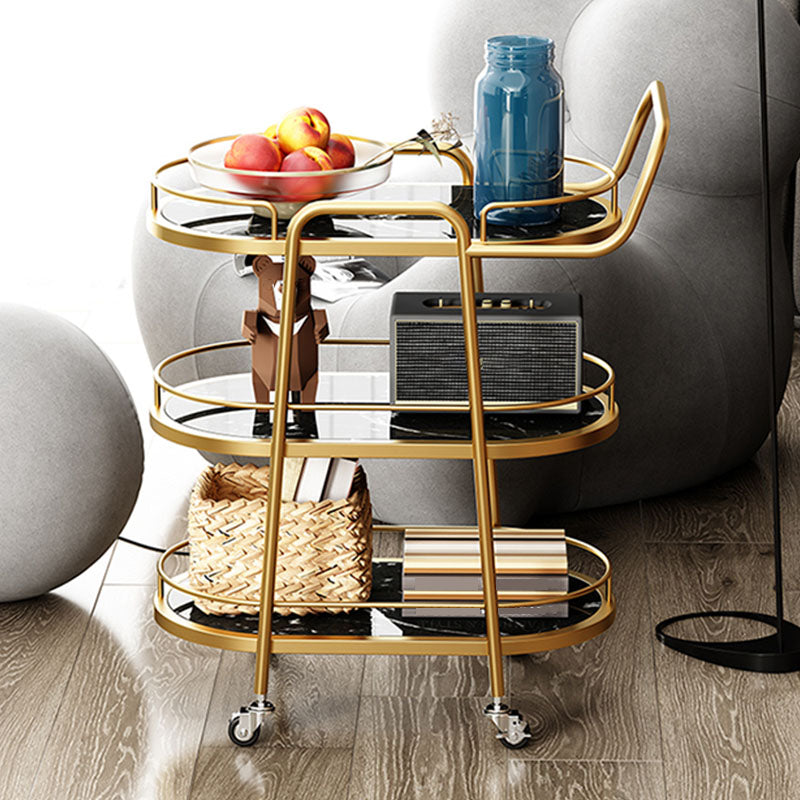 Tavolo da preparazione sala da pranzo in gambe oro carrello da cucina con ruote