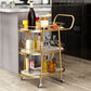 Tavolo da preparazione sala da pranzo in gambe oro carrello da cucina con ruote