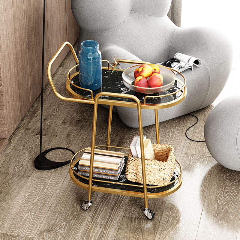 Tavolo da preparazione sala da pranzo in gambe oro carrello da cucina con ruote