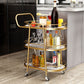 Tavolo da preparazione sala da pranzo in gambe oro carrello da cucina con ruote