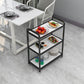 Wooden Prep Table Modern Rolling Open Shelves Kitchen Trolley