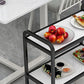 Wooden Prep Table Modern Rolling Open Shelves Kitchen Trolley