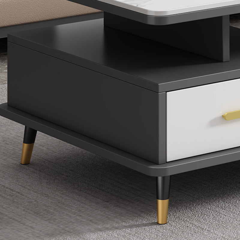 Slate Coffee Table Rectangle Glam Cocktail Table with 4 Legs Clearhalo 'Coffee & Accent Tables' 'Coffee Tables' 'coffee_tables' 'furn' 'furn_coffee_tables' 'Furniture' 'Living Room Furniture' 6725499