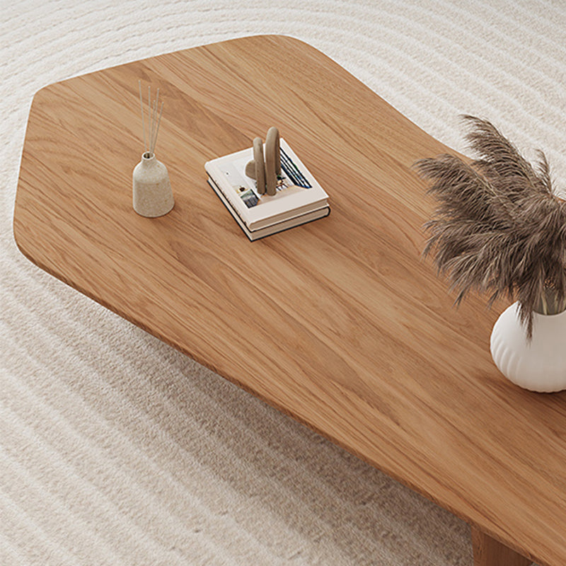 Solid Wood Coffee Table Free-Form Modern Cocktail Table with 2 Legs Clearhalo 'Coffee & Accent Tables' 'Coffee Tables' 'coffee_tables' 'furn' 'furn_coffee_tables' 'Furniture' 'Living Room Furniture' 6725512