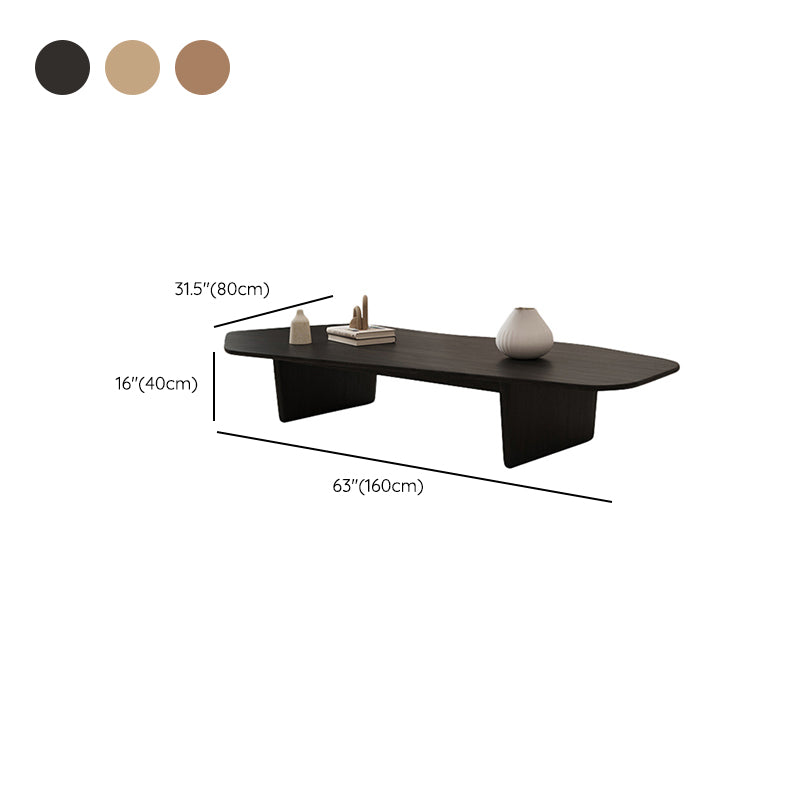 Solid Wood Coffee Table Free-Form Modern Cocktail Table with 2 Legs Clearhalo 'Coffee & Accent Tables' 'Coffee Tables' 'coffee_tables' 'furn' 'furn_coffee_tables' 'Furniture' 'Living Room Furniture' 6725520