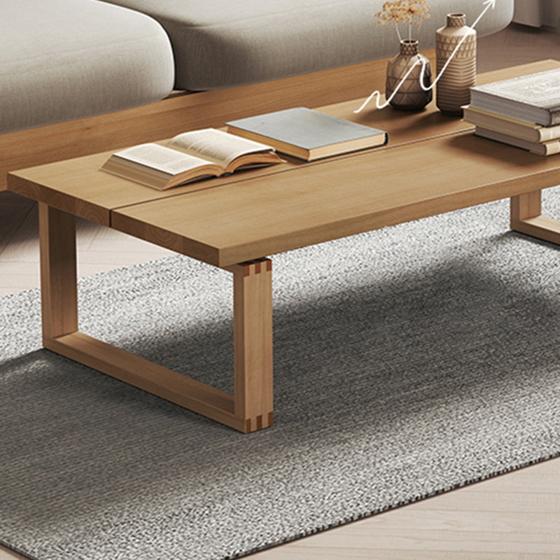 Sled Natural Coffee Table Set Rectangle Solid Wood Coffee Table Clearhalo 'Coffee & Accent Tables' 'Coffee Tables' 'coffee_tables' 'furn' 'furn_coffee_tables' 'Furniture' 'Living Room Furniture' 6725526