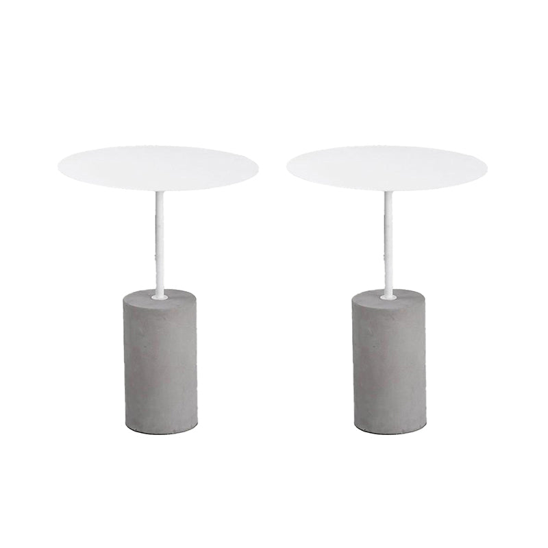 No Distressing End Table Set Modern Round Pedestal Concrete End Table