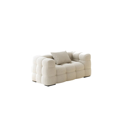 Nordic Biscuit Back Wool Sofa Tuxedo Arm 41.3"d Sofa in Cream 47"L x 41"W x 28"H Clearhalo 'furn' 'furn_sofas' 'Furniture' 'Living Room Furniture' 'Sofa' 'sofas' 6725619