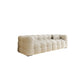 Nordic Biscuit Back Wool Sofa Tuxedo Arm 41.3"d Sofa in Cream 82.7"L x 41.3"W x 27.6"H Clearhalo 'furn' 'furn_sofas' 'Furniture' 'Living Room Furniture' 'Sofa' 'sofas' 6725623