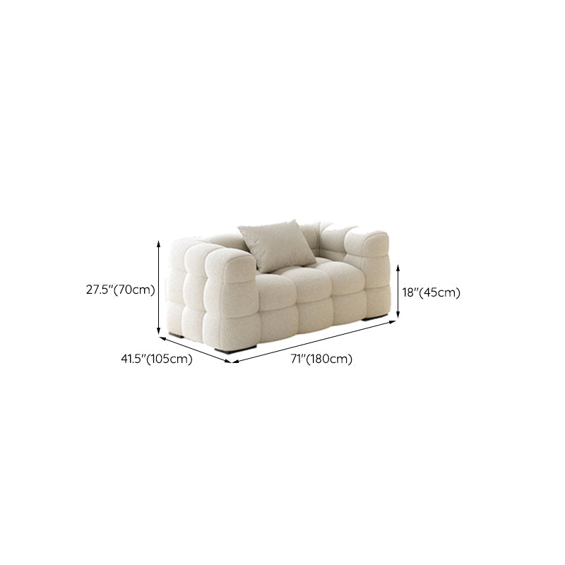 Nordic Biscuit Back Wool Sofa Tuxedo Arm 41.3"d Sofa in Cream Clearhalo 'furn' 'furn_sofas' 'Furniture' 'Living Room Furniture' 'Sofa' 'sofas' 6725637
