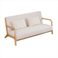 Divano in legno massiccio nordico divano a braccio quadrato a 3 posti con sedile a cuscino singolo