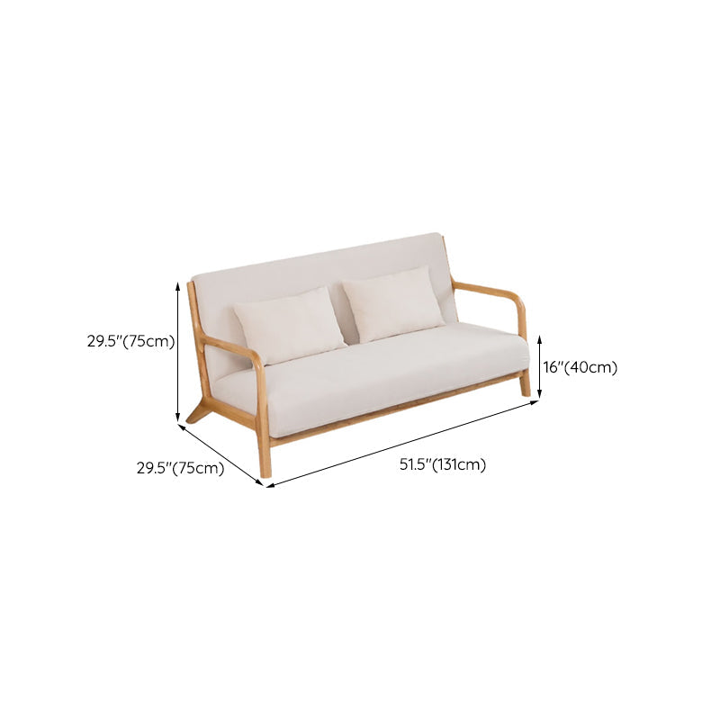 Divano in legno massiccio nordico divano a braccio quadrato a 3 posti con sedile a cuscino singolo