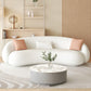 Sofa incurvé de bras en pente Sofa simple en laine nordique en blanc de 27,6 "h