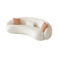 Sofa incurvé de bras en pente Sofa simple en laine nordique en blanc de 27,6 "h