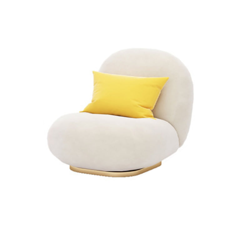 Sofa incurvé de bras en pente Sofa simple en laine nordique en blanc de 27,6 "h