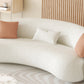 Sofa incurvé de bras en pente Sofa simple en laine nordique en blanc de 27,6 "h
