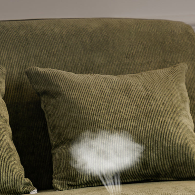 Divano in legno massiccio a 3 posti scandinavo sede a cuscino singolo con cuscini