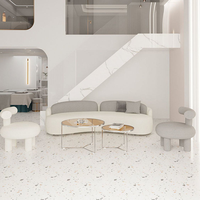 Scandinave 39,4 pouces D SOFA CURVE LOODE ET CUIR FAU