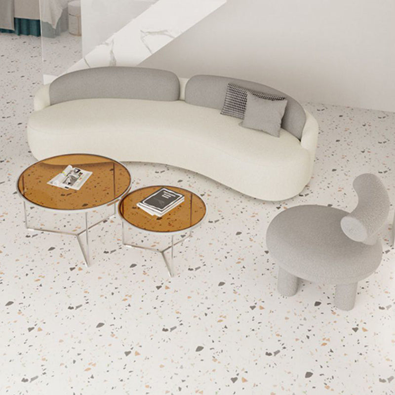 Scandinave 39,4 pouces D SOFA CURVE LOODE ET CUIR FAU