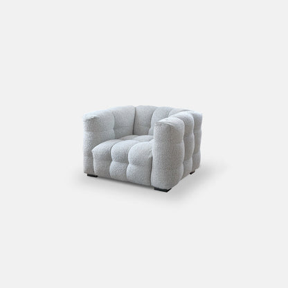 Beige and Gray Standard Seating Tuxedo Arm Sofa Biscuit Back for Apartment 49"L x 40"W x 29.5"H