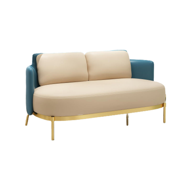 Tuxedo arm Standaard bankleer en ijzeren zitplaatsen in beige voor bonusruimte