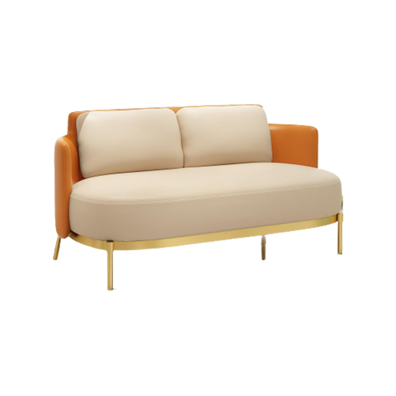 Tuxedo arm Standaard bankleer en ijzeren zitplaatsen in beige voor bonusruimte