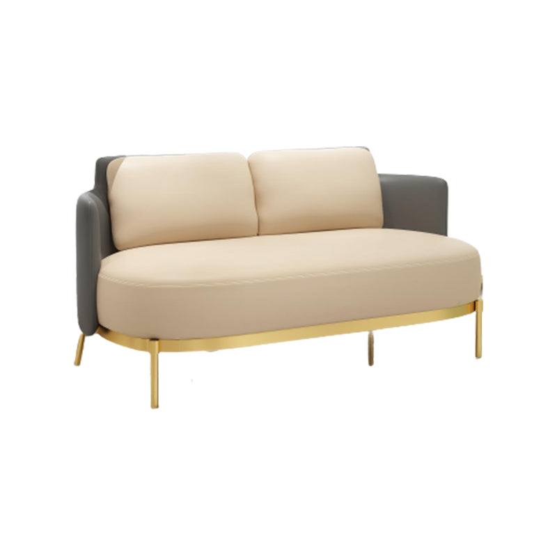 Tuxedo arm Standaard bankleer en ijzeren zitplaatsen in beige voor bonusruimte