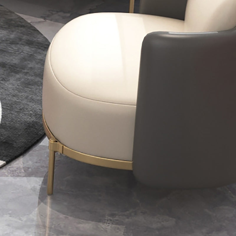 Tuxedo arm Standaard bankleer en ijzeren zitplaatsen in beige voor bonusruimte