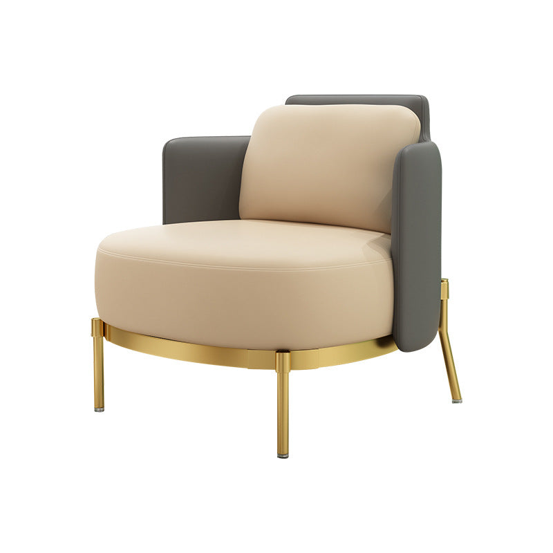 Tuxedo arm Standaard bankleer en ijzeren zitplaatsen in beige voor bonusruimte