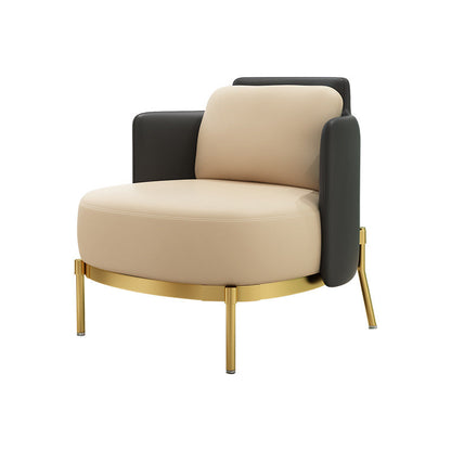 Tuxedo arm Standaard bankleer en ijzeren zitplaatsen in beige voor bonusruimte