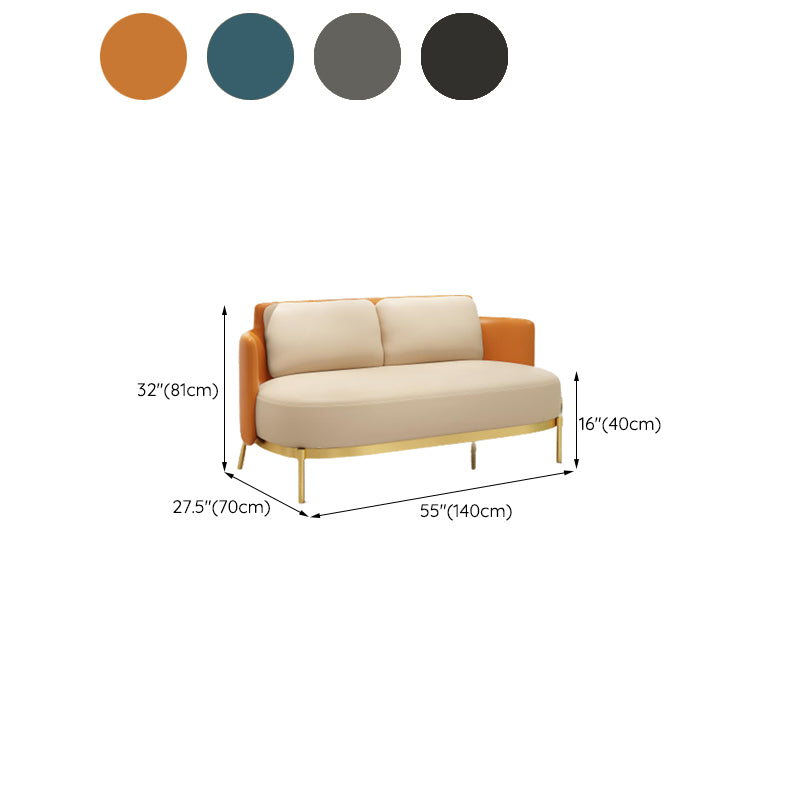 Tuxedo arm Standaard bankleer en ijzeren zitplaatsen in beige voor bonusruimte