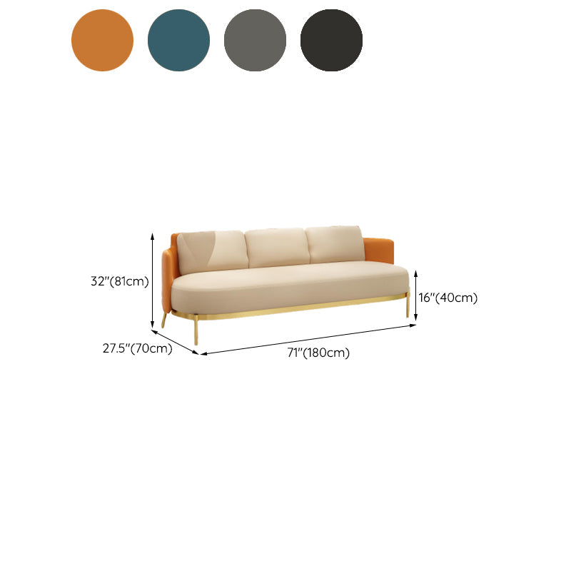 Tuxedo arm Standaard bankleer en ijzeren zitplaatsen in beige voor bonusruimte